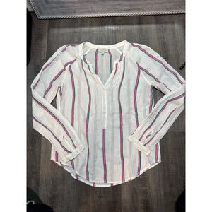 Women's Lucky Brand Striped Blouse SP White Pink